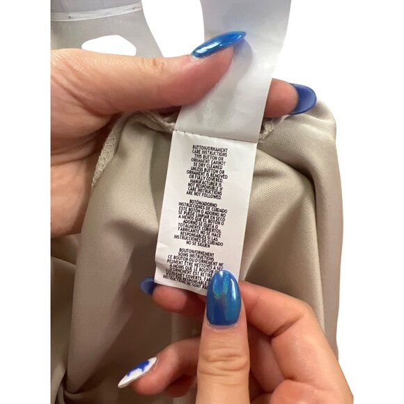 XSCAPE Silver Metallic Halter Neck Gown With Chain Detail Elegant Long Dress Eve - Picture 11 of 11